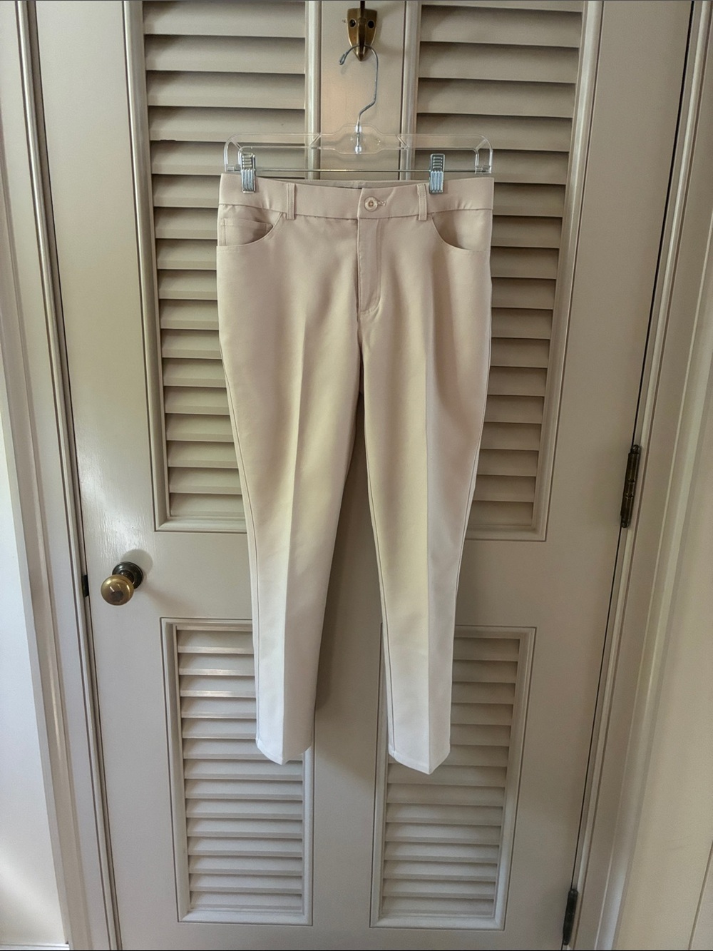 Peace of Cloth New Cream Women's Slim Straight  Slacks